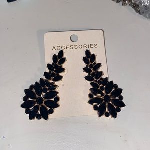 Black dangle earrings